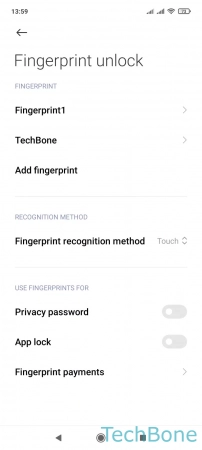 How to Rename a Fingerprint - Select a  fingerprint 