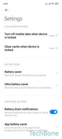 How to Schedule Battery saver - Tap on  Battery saver 