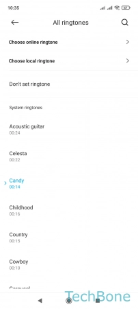 How to Set a Custom Ringtone for incoming calls - Tap on  Choose local ringtone 