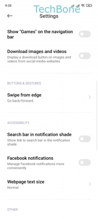 How to Set Action for Swipe from edge - Tap on  Swipe from edge 