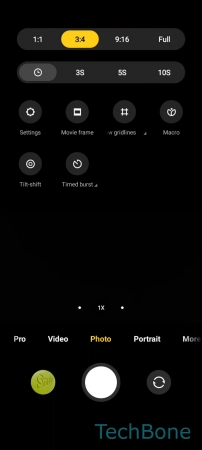 How to Set Camera modes layout - Tap on  Settings 