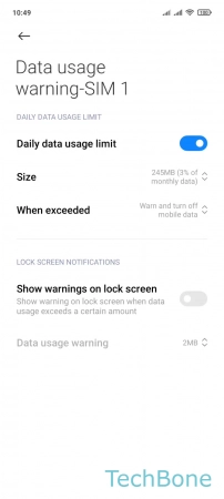 How to Set Daily data usage limit - Set the  Size  and  When exceeded 