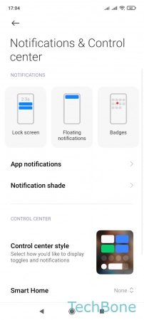 How to Set the Control center style - Tap on  Control center style 