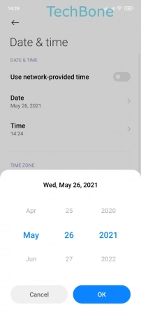 How to Set the date manually - Set the  Date  and tap  OK 