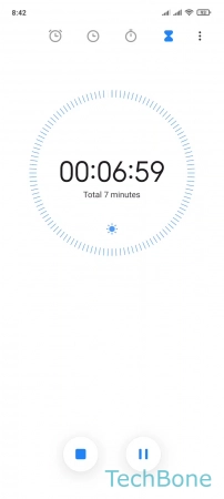 How to Set the Timer in the Clock app - Tap on  Pause 