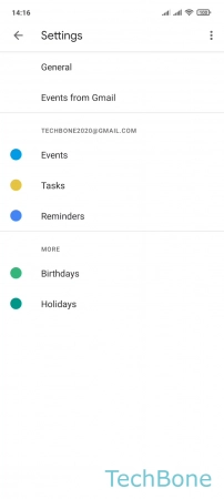 How to Show/Hide Declined events in Calendar - Tap on  General 