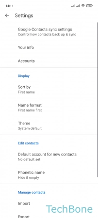 How to Sort Contacts by First/Last name - Tap on  Sort by 