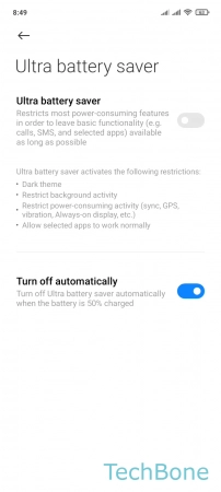 How to Turn off Ultra battery saver automatically when charged - Enable or disable  Turn off automatically 