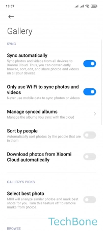 How to Turn On/Off Auto-sync Photos or Videos to Xiaomi Cloud - Enable or disable  Only use Wi-Fi to sync photos and videos 