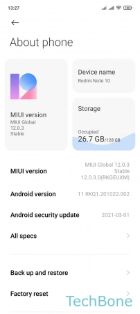 How to Turn On/Off Automatic Update-Download - Tap on  MIUI version 