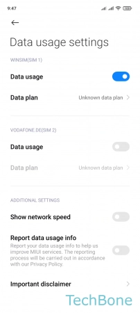 How to Turn on/off Data usage of a SIM card - Enable or disable  Data usage 