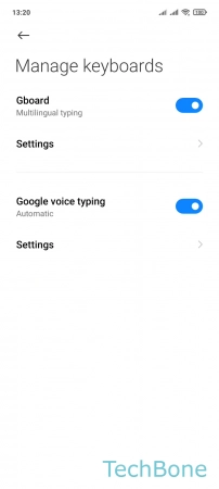 How to Turn On/Off Double-space period - Tap on  Settings 