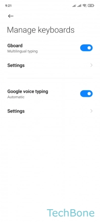 How to Turn On/Off Number row - Tap on  Settings 