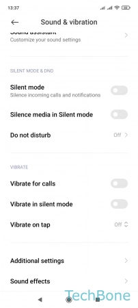 How to Turn on/off Screenshot Sound - Tap on  Additional settings 