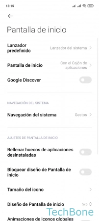Paso 3: Presiona Navegación del sistema Mostrar u Ocultar el Indicador de Gestos a pantalla completa - Presiona Navegación del sistema
