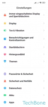 Schritt 2: Tippe auf Display Zeitplan - Tippe auf Display