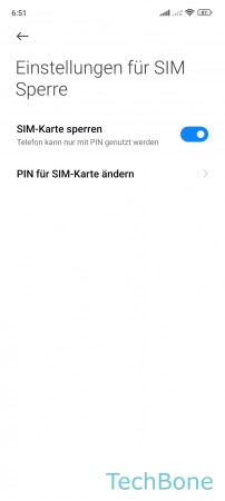 PIN ändern - Tippe auf  PIN für SIM-Karte ändern 