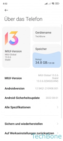 Schritt 3: Tippe auf MIUI-Version Nach Updates suchen - Tippe auf MIUI-Version