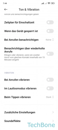 Schritt 3: Aktiviere oder deaktiviere Bei Anrufen vibrieren Bei Anrufen - Aktiviere oder deaktiviere Bei Anrufen vibrieren