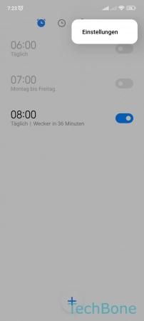 Dauer der Schlummerfunktion - Öffne die  Einstellungen 