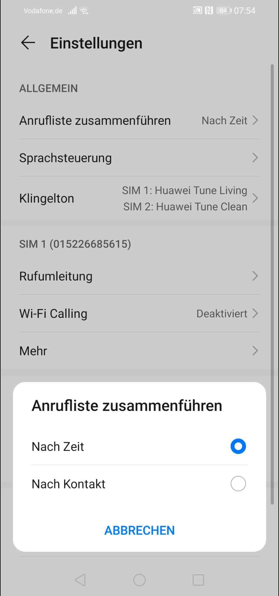 Anrufliste Zusammenfuhren Huawei Handbuch Techbone