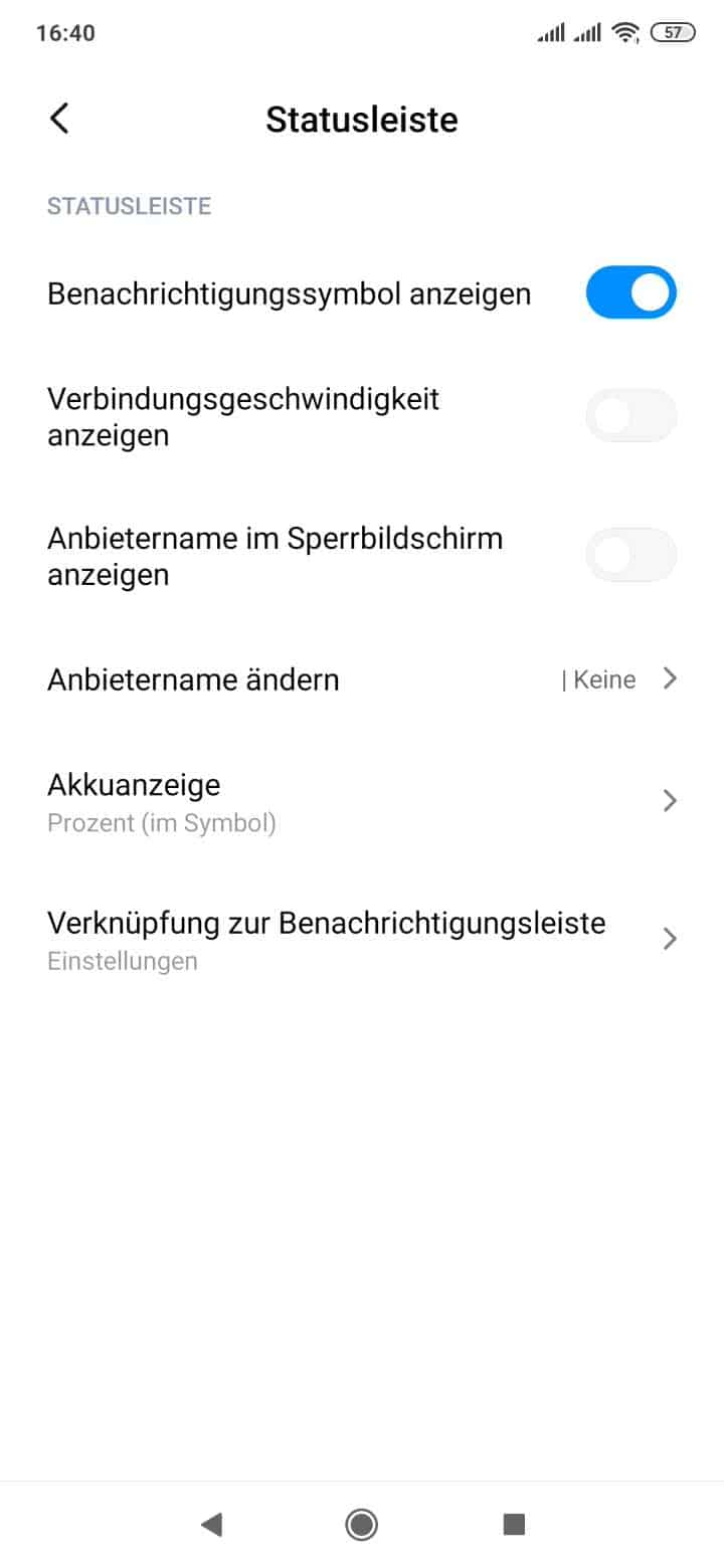 Verknupfung In Der Benachrichtigungsleiste Wahlen Xiaomi Handbuch Techbone