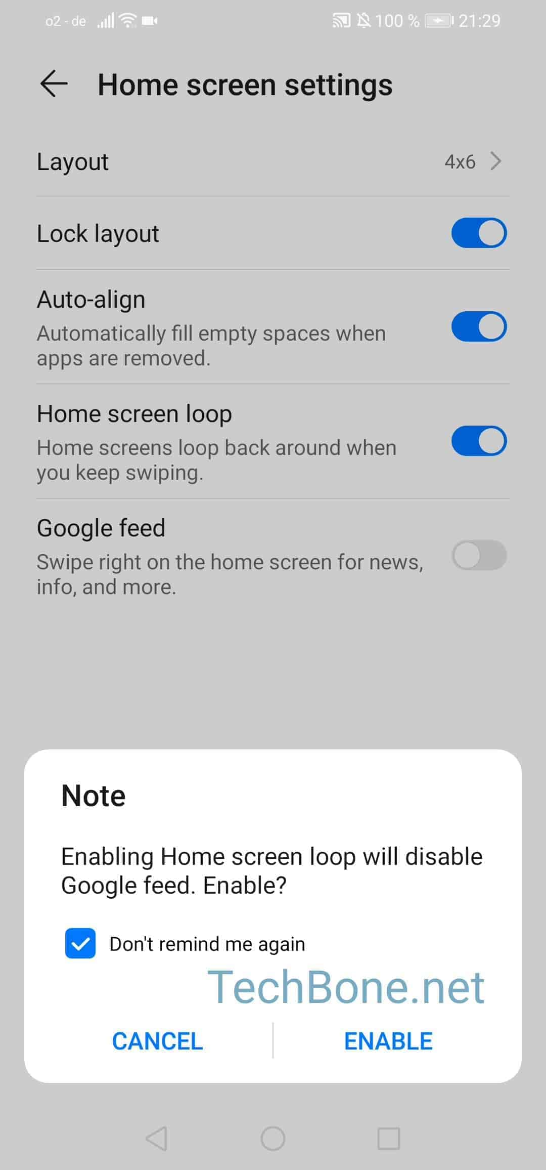 Home Screen Layout Locked Huawei