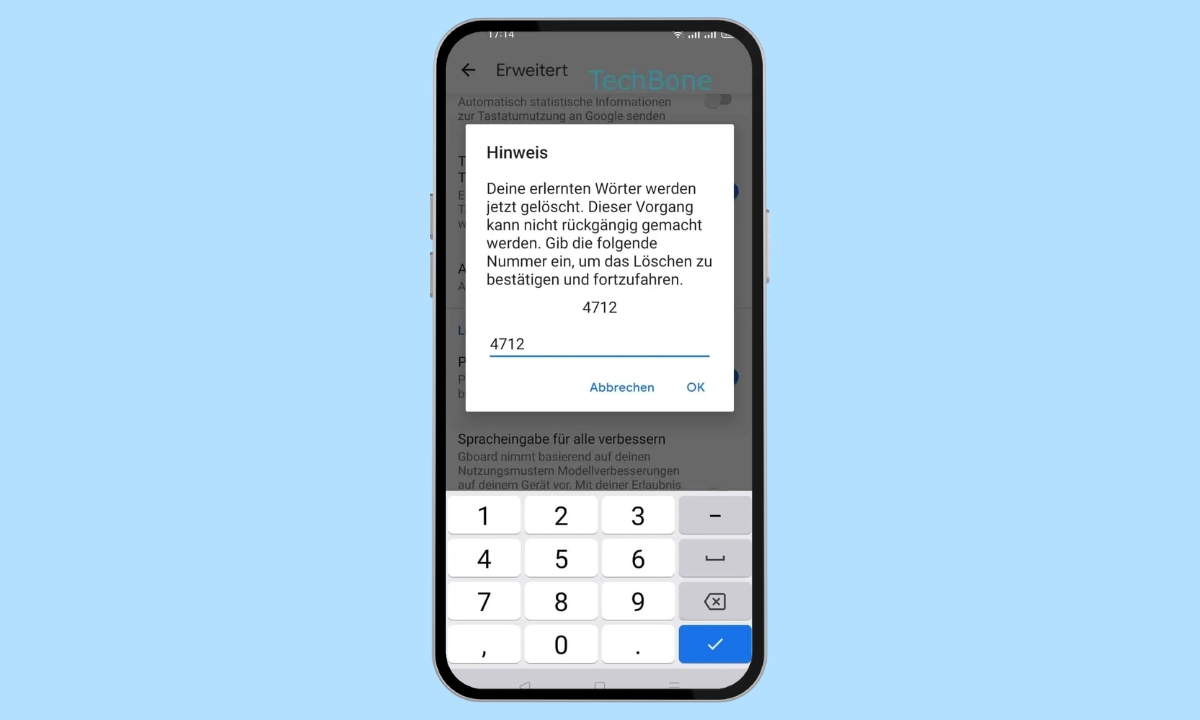 Realme: Daten der Tastatur löschen Daten der Tastatur löschen