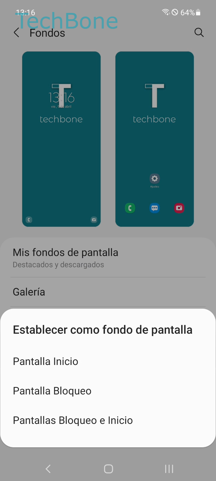 Cambiar el Fondo de la Pantalla de inicio - Samsung Manual | TechBone