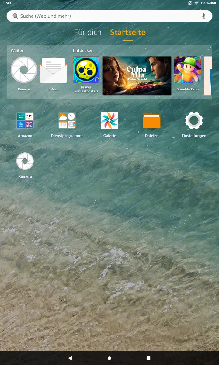 HEIF-Format für Fotos deaktivieren oder aktivieren – Fire OS 8: Schritt 1 – Kamera-App öffnen