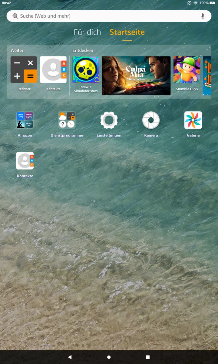 Foto einem Kontakt zuweisen – Fire OS 8: Schritt 1 – Kontakte-App öffnen