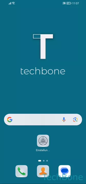 Google-Suchleiste vom Startbildschirm entfernen – EMUI 12: Schritt 1 – Google-Suchleiste halten
