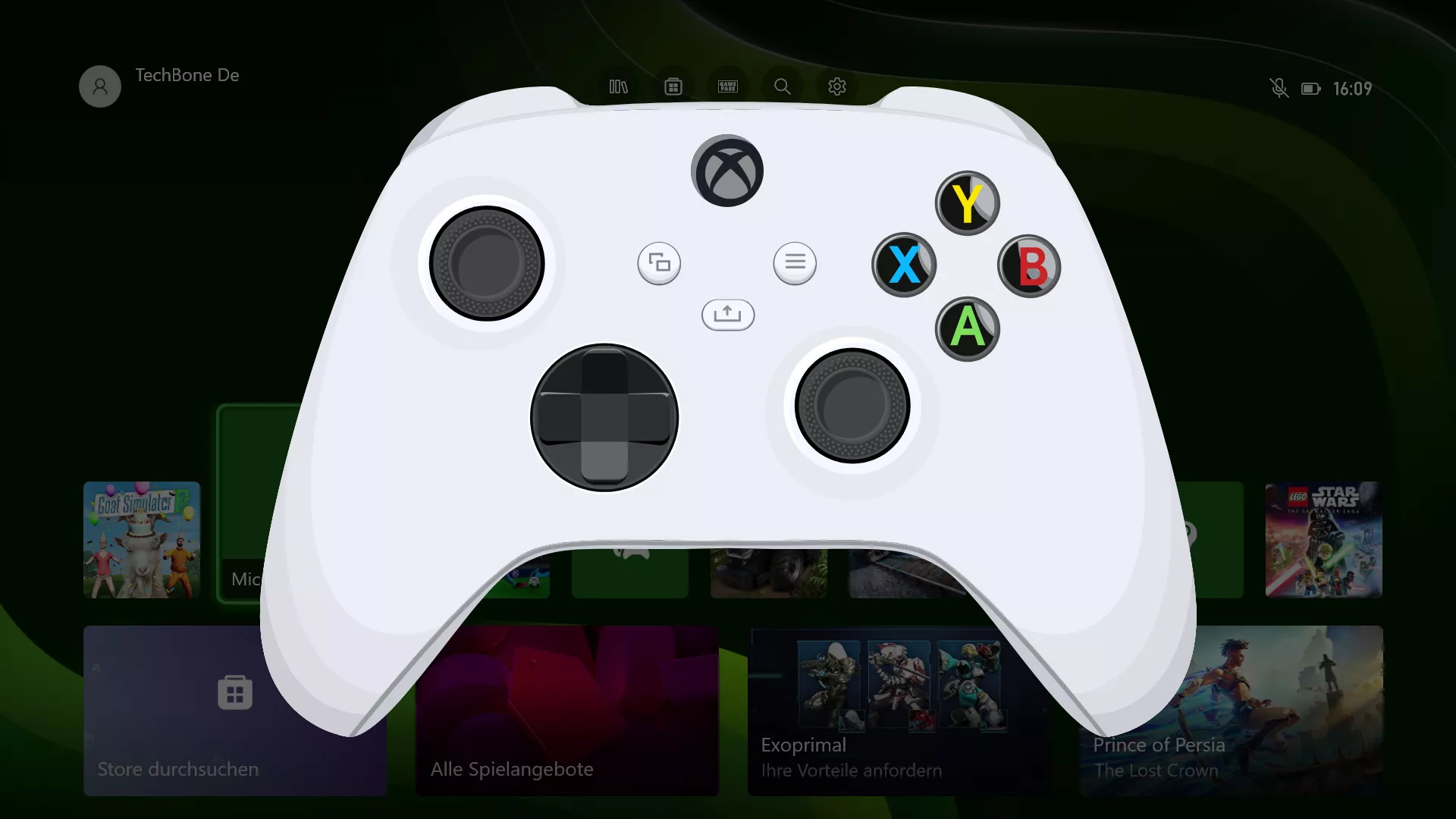 Controller: Ausschalten – Xbox Series S X: Schritt 1 – Xbox-Taste (Gedrückt halten)
