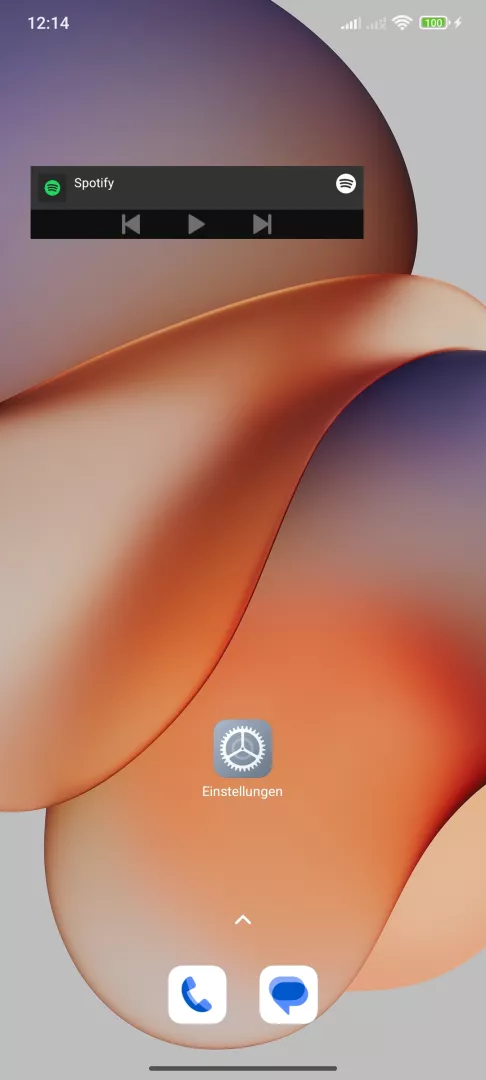 Widgets: Größe ändern – Hyperos 2: Schritt 1 – Widget auf Startbildschirm halten